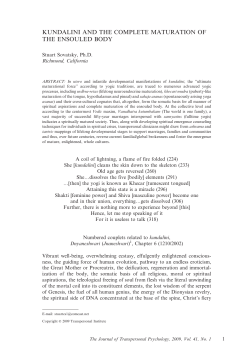 kundalini and the complete maturation of the ensouled body