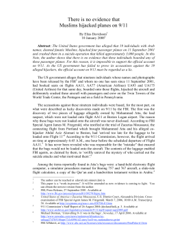 There is no evidence that Muslims hijacked planes on 9/11