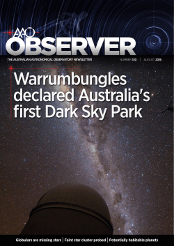 AAO Observer August 2016 - Australian Astronomical Observatory