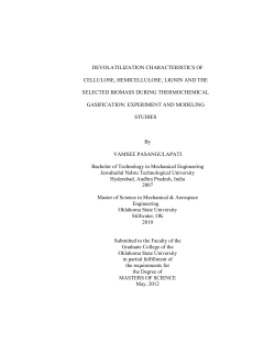 devolatilization characteristics of cellulose, hemicellulose