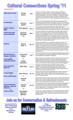 School System in Korea Sa Rah Sheen Feb. 4 Art in Mauritius
