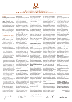 A Circumpolar Inuit Declaration on Resource Development