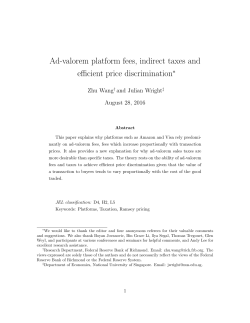 Ad-valorem platform fees, indirect taxes and efficient price