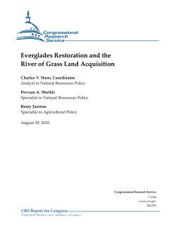 Everglades Restoration and the River of Grass Land Acquisition