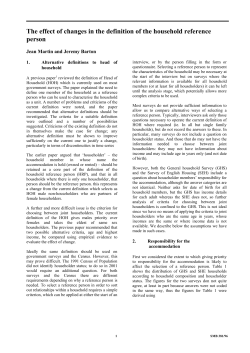 The effect of changes in the definition of the household reference