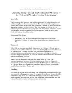 Chapter 12 Debate - The Counterculture Movement