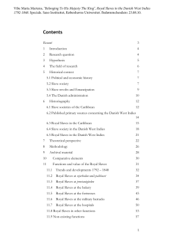 Belonging To His Majesty The King” : Royal Slaves in the Danish