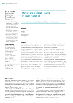 Dental and General Trauma in Team Handball