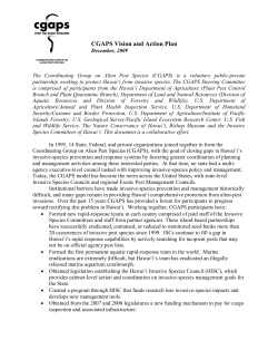 2009 Coordinating Group on Alien Pest Species (CGAPS) Vision