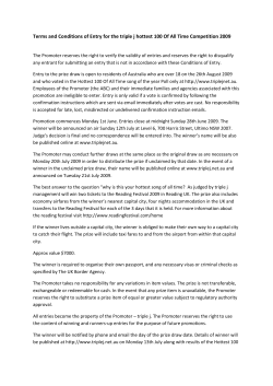 Terms and Conditions of Entry for the triple j hottest 100 Of All