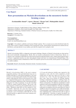 Rare presentation on Meckels diverticulum on the mesenteric border