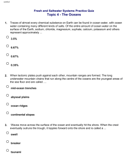 Topic 4 - The Oceans