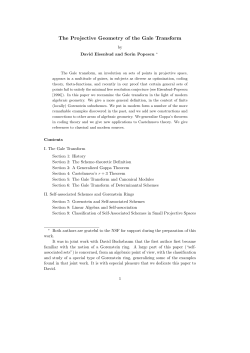 The Projective Geometry of the Gale Transform