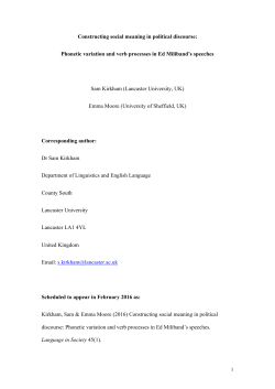 Constructing social meaning in political discourse