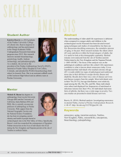 Skeletal Analysis: Investigating Senescence in - Purdue e-Pubs