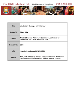 Title Vindicatory damages in Public Law Author(s)