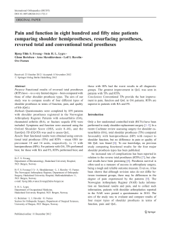 Pain and function in eight hundred and fifty nine patients comparing