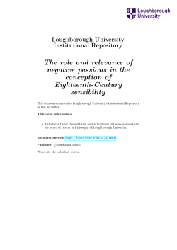 The role and relevance of negative passions in the conception of