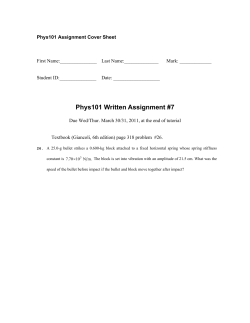 Phys101 Written Assignment #7