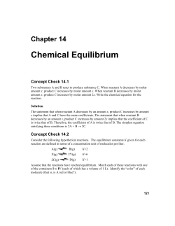 Chapter 14 Chemical Equilibrium