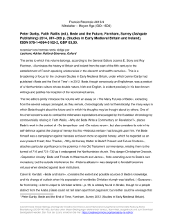 Peter Darby, Faith Wallis (ed.), Bede and the Future