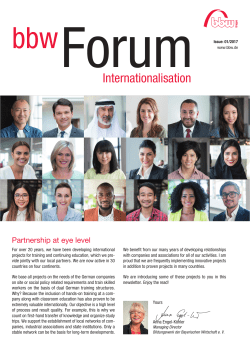Internationalisation - Bildungswerk der Bayerischen Wirtschaft