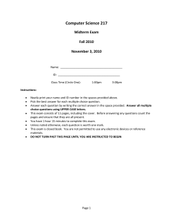 CPSC 217 Fall 2010 Exam