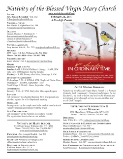Bulletin - Nativity of the Blessed Virgin Mary Church