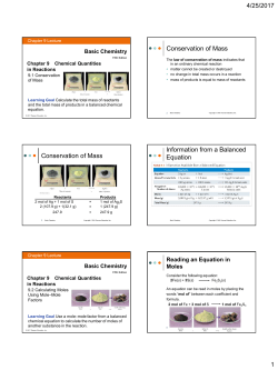 L1 - Introduction to Stoichiometry