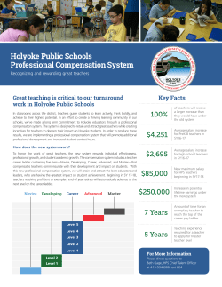 Holyoke Public Schools Professional Compensation System