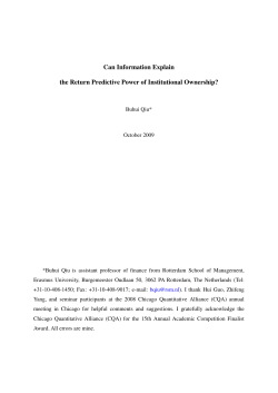 the Return Predictive Power of Institutional