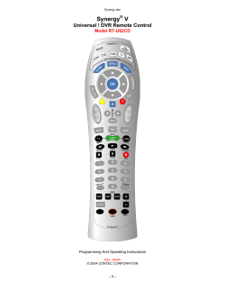 Synergy&reg; V - Universal / DVR Remote Control