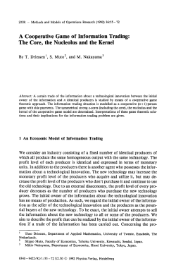 A cooperative game of information trading: The core, the nucleolus