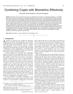 Combining Crypto with Biometrics Effectively
