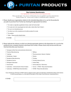 New Customer Questionnaire 1. Please classify
