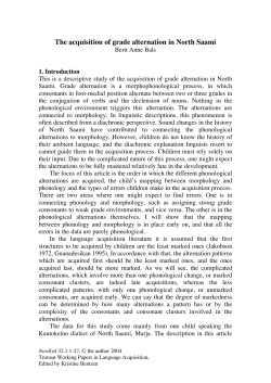 The acquisition of grade alternation in North Saami - Munin