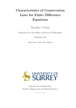 Characteristics of Conservation Laws for Finite Difference Equations