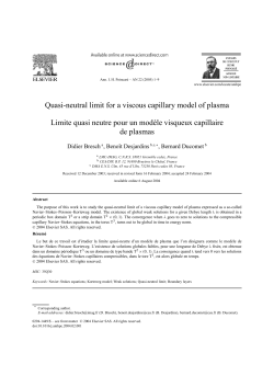 Quasi-neutral limit for a viscous capillary model of