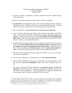 Ethical Nationalism - University of Waterloo