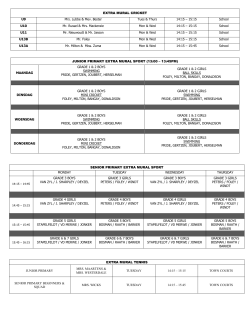 senior primary extra mural sport monday tuesday wednesday