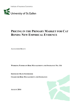 PRICING IN THE PRIMARY MARKET FOR CAT BONDS: NEW