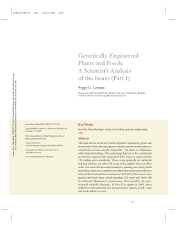 Genetically Engineered Plants and Foods: A Scientist`s Analysis of