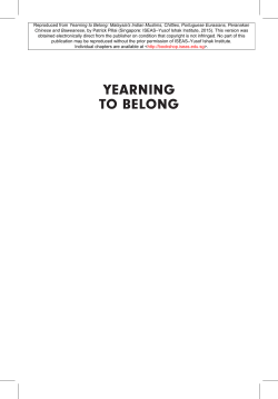 Reproduced from Yearning to Belong: Malaysia`s Indian Muslims