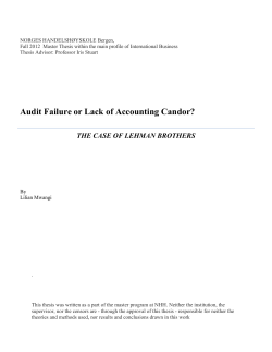 Audit Failure or Lack of Accounting Candor?