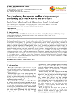 Carrying heavy backpacks and handbags amongst elementary