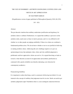 The Vice of Snobbery - University of Nottingham