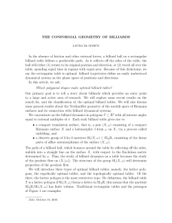 THE CONFORMAL GEOMETRY OF BILLIARDS In the absence of