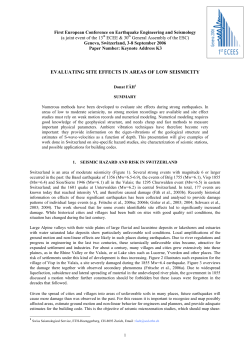 1 - Platform for the Research into Anthropogenic Seismicity and