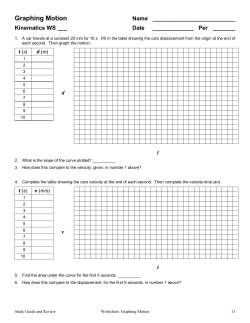 Intro to Graphing Motion