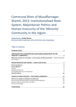 Communal Riots of Muzaffarnagar